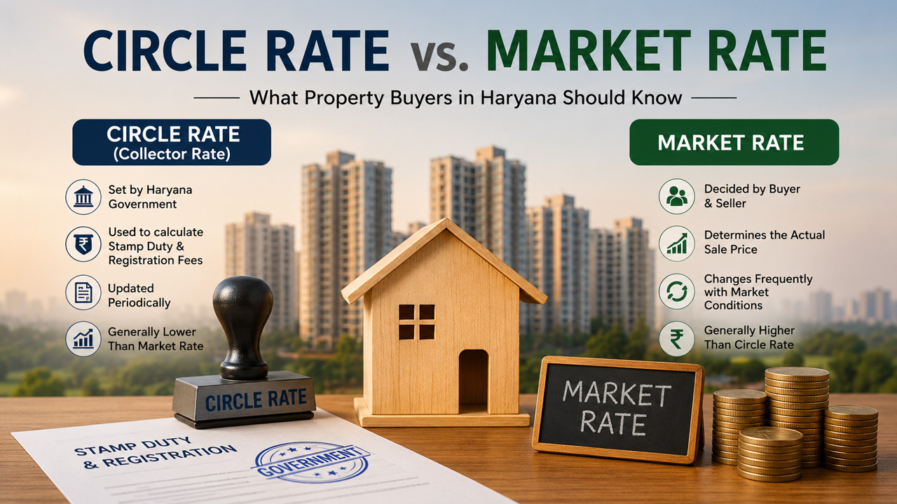 Circle Rate vs. Market Rate: What Property Buyers in Haryana Should Know